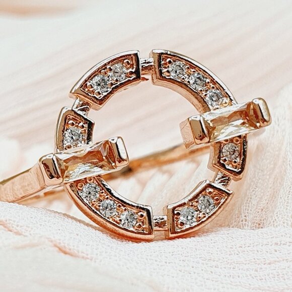 Trendy Design Zircon Unique Hollow Rings for Women, INDN8322 - Picture 2 of 3